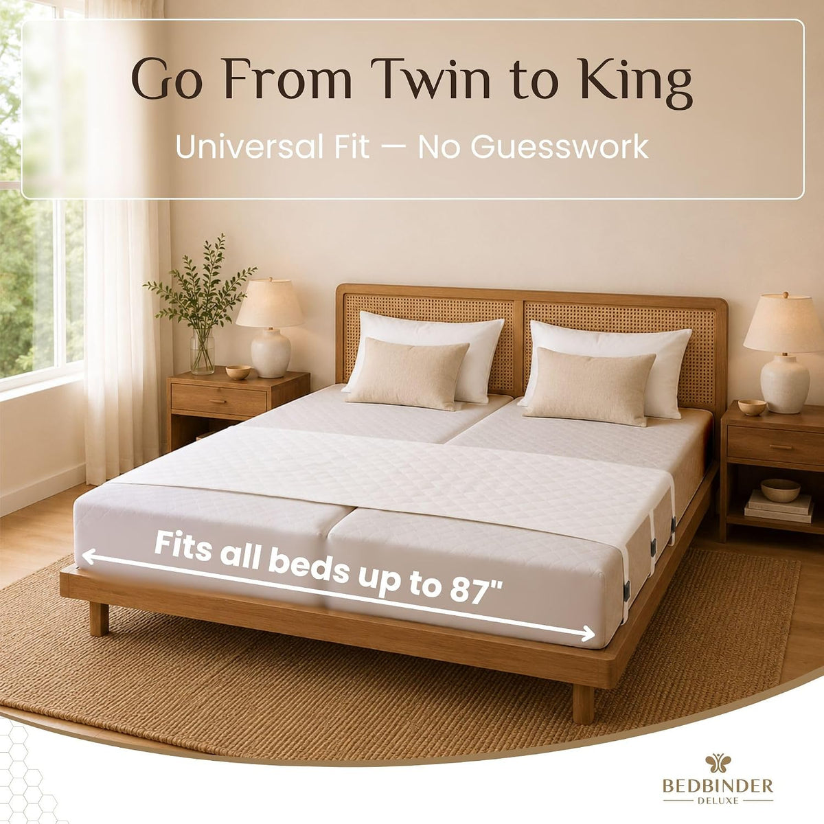 Bedbinder Deluxe Bed Bridge, Split King Gap Filler for Adjustable Bed