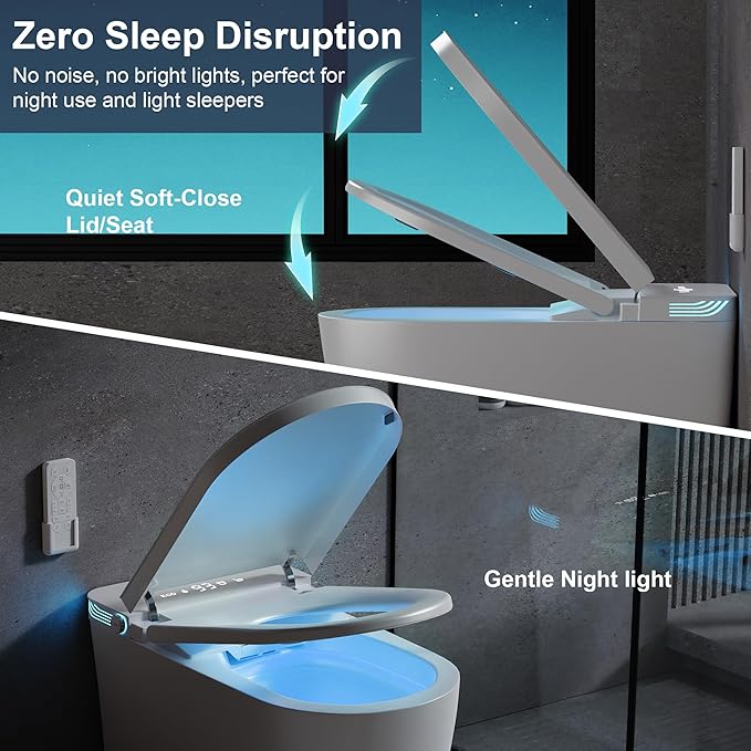 Smart Toilet with Bidet Built in, Bidet Toilet with Heated Seat and Night Light
