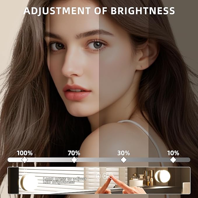 Vanity Mirror with Lights Lighted Makeup Mirror with Dimmable LED Bulbs