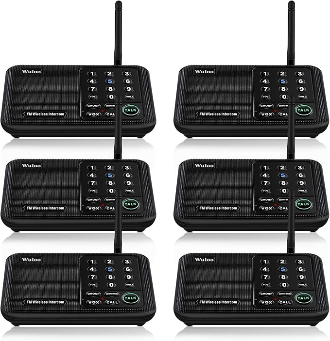 Wuloo Intercoms Wireless for Home 5280 Feet Range 10 Channel 3 Code, Wireless...