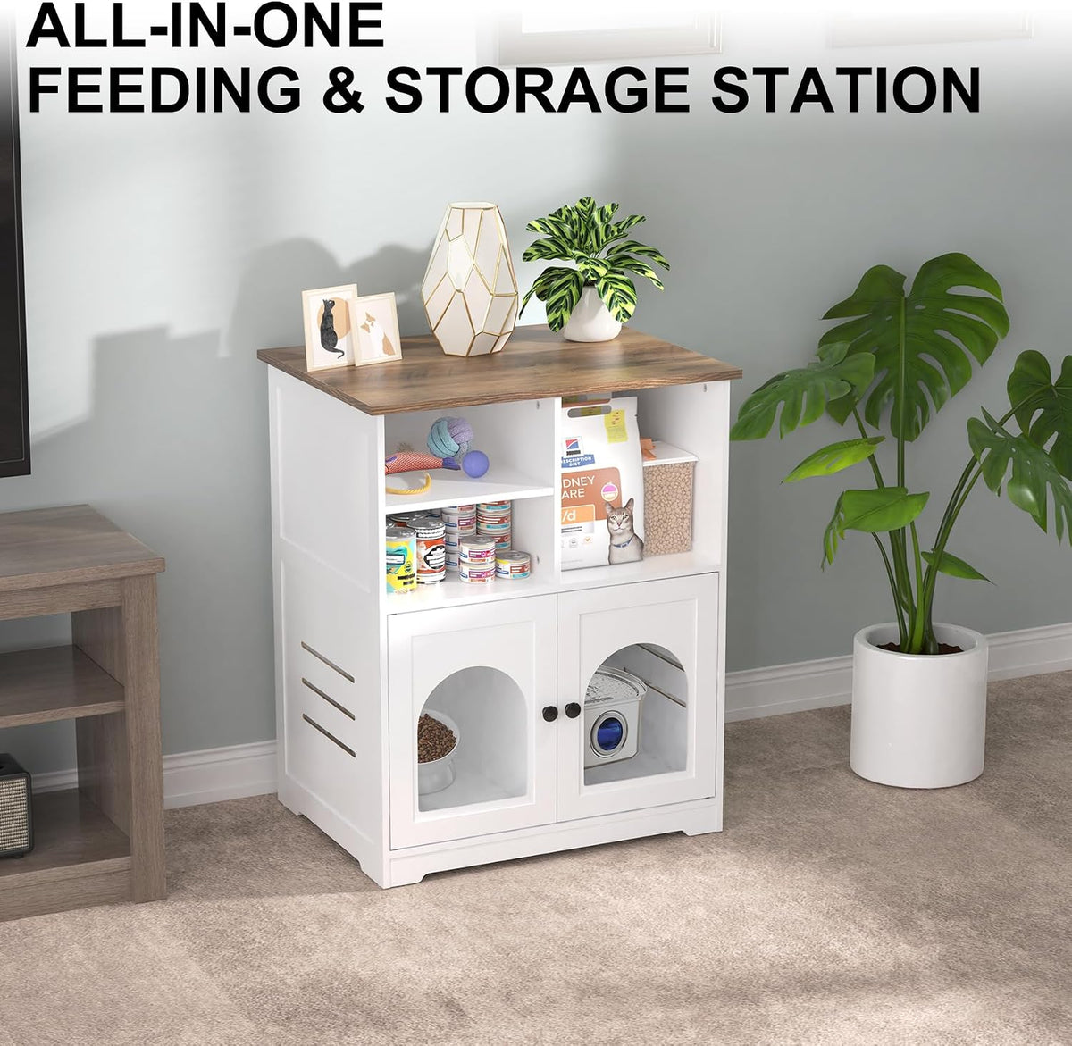 GDLF Cat Feeding Station for Microchip Feeder with Dog-Proof Design