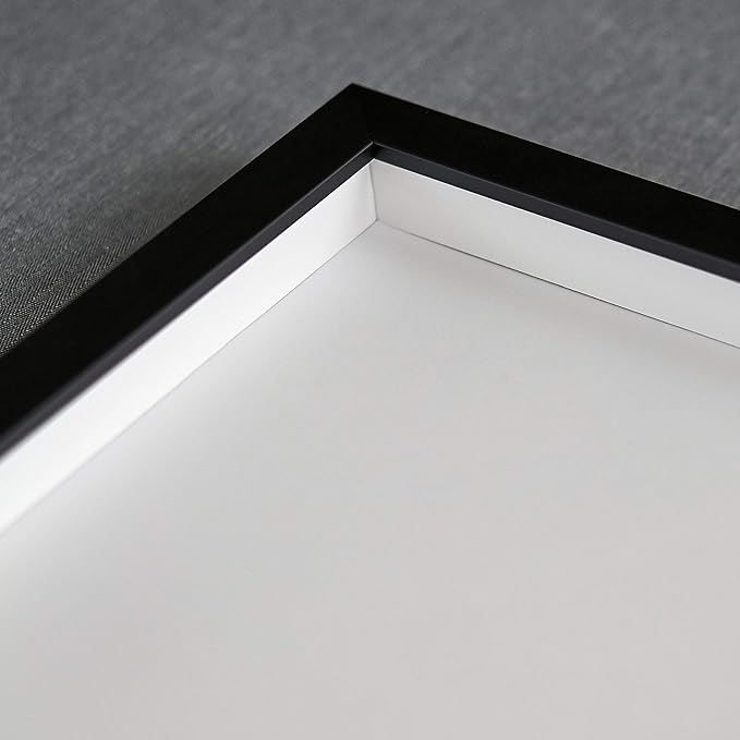 11x36 Shadow Box Frame Black | 1 Inch Deep Solid Wood Shadowbox Display Frame |