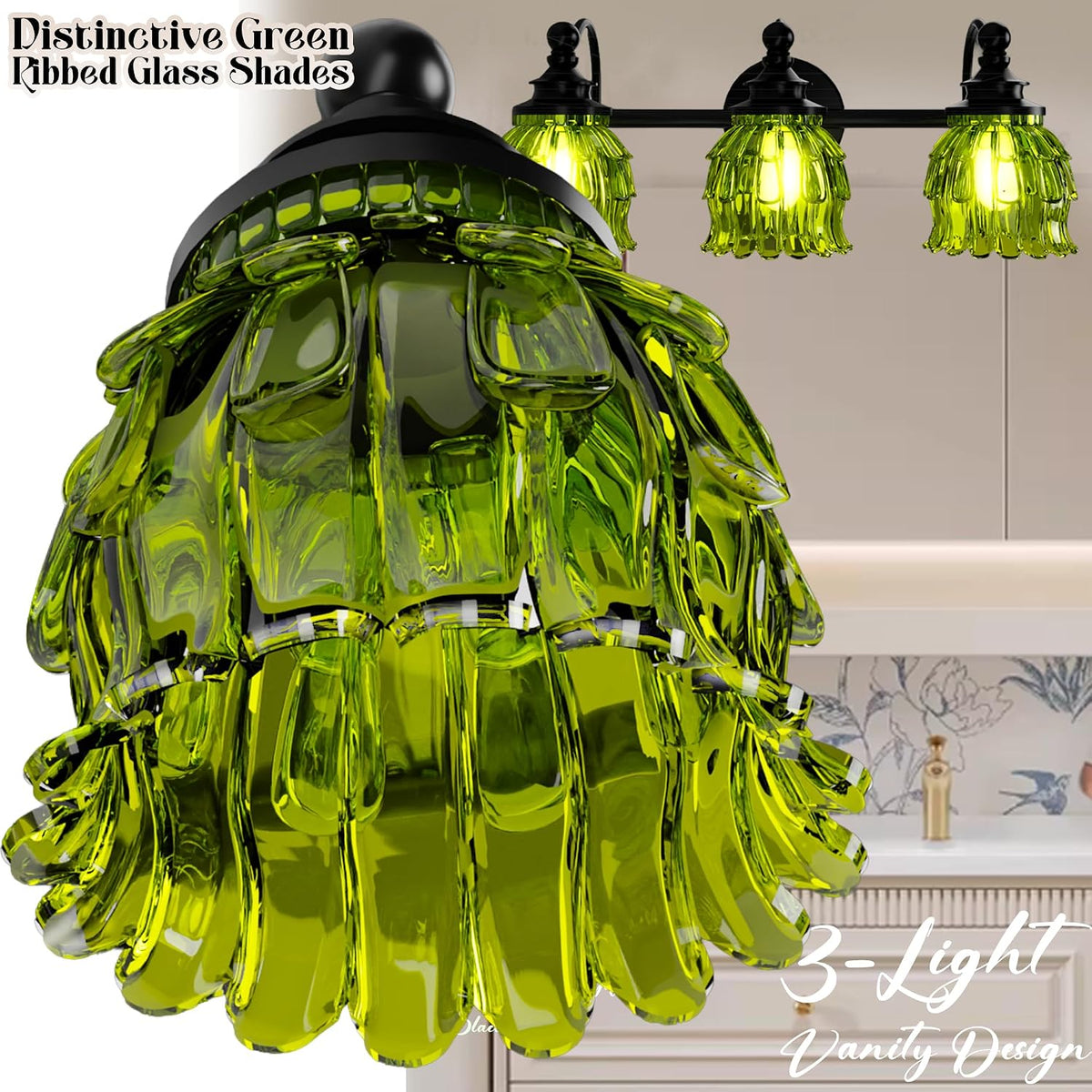 3-Light Bathroom Vanity Light Fixture Wall Mounted Mirror Front Lamp