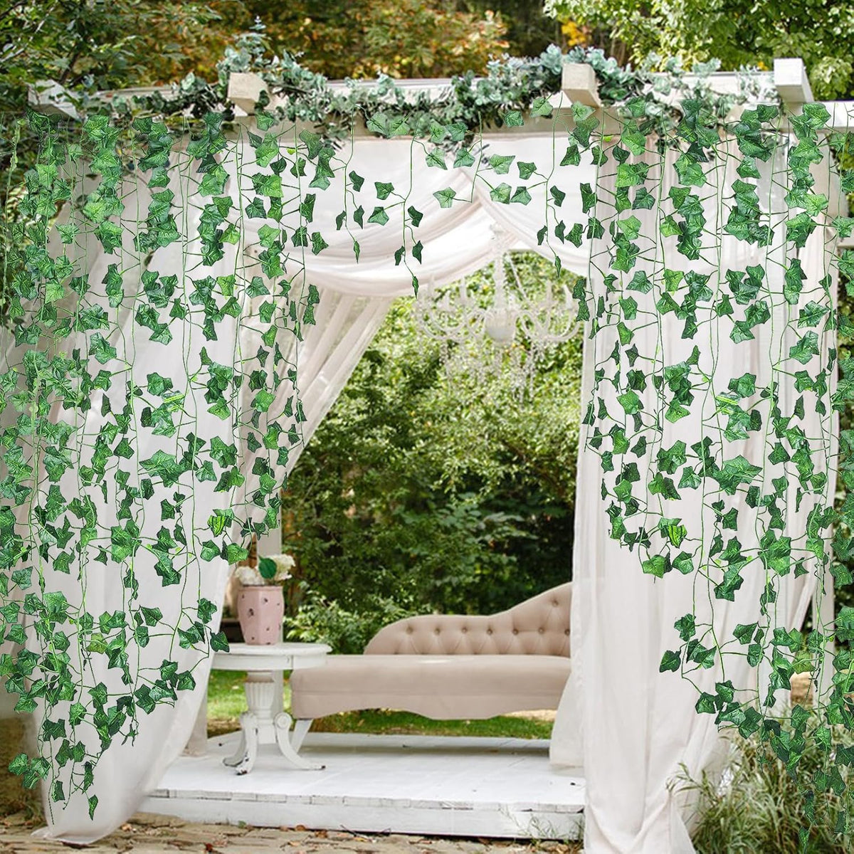 60Pcs 420ft Fake Ivy Vines, Hanging Greenery Fake Vines for Bedroom