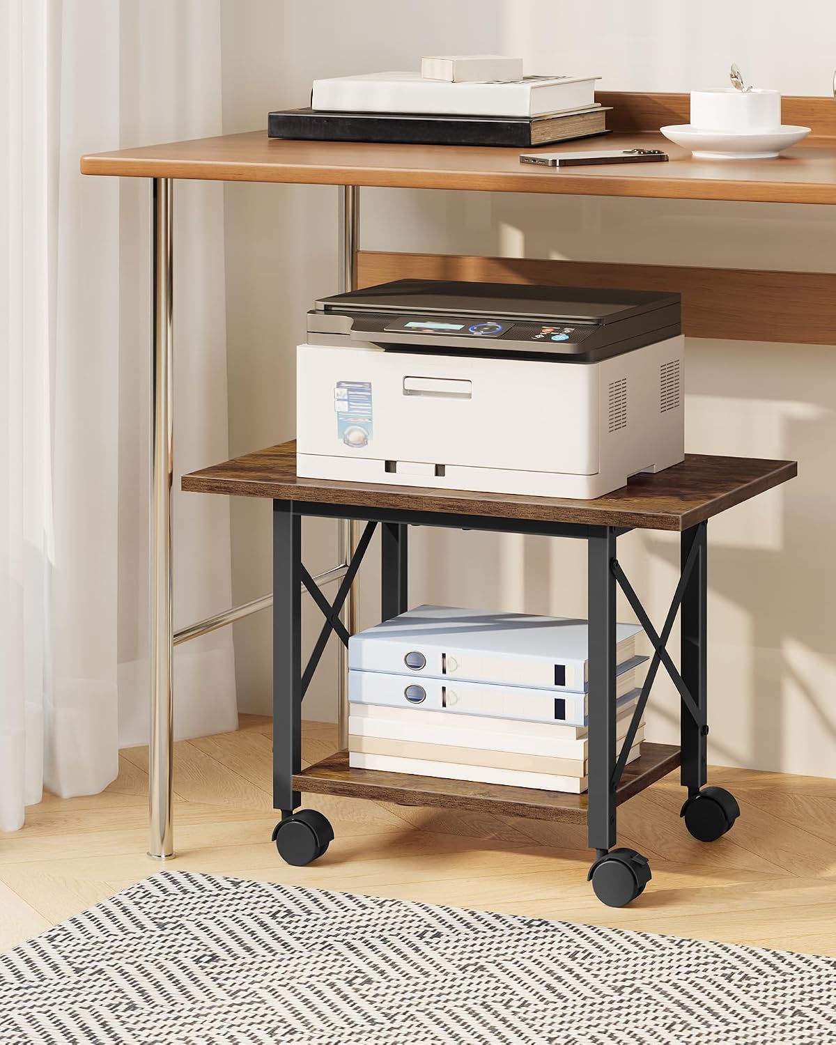 CHOEZON 23.6" Printer Stand, with Locking Wheels Adjustable Feet