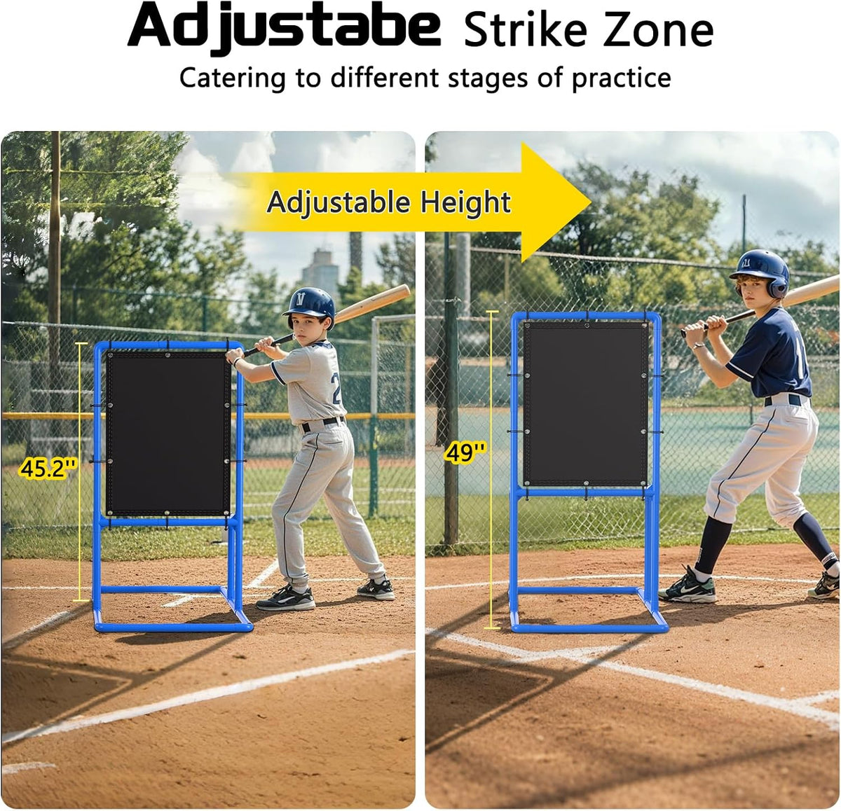 Baseball Strike Zone Target for Plastic Ball Pitching Target with Carry Bag