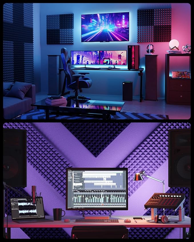 Sonicism Sound Proof Foam Panels (12 Pack)