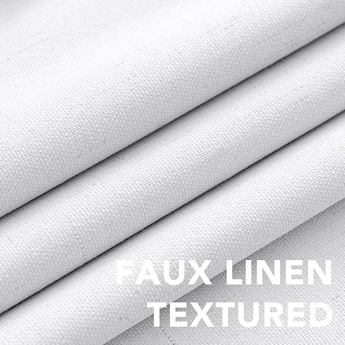 H.VERSAILTEX Linen Blackout Curtains Durable Thick Textured Linen Look 100%