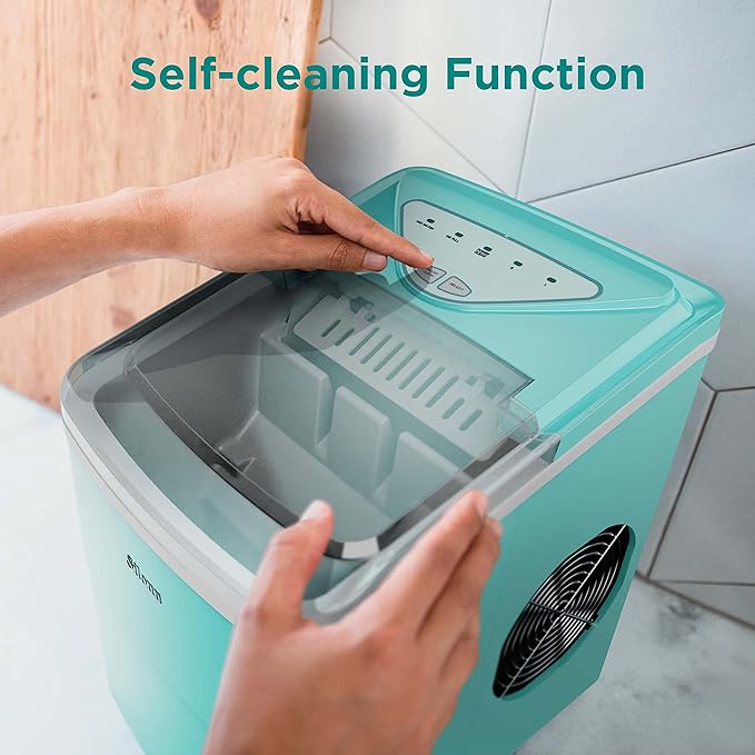 Silonn Ice Makers Countertop, 9 Cubes Ready in 6 Mins, Self-Cleaning Ice Machine