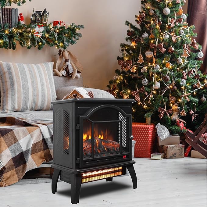 18" Electric Fireplace Stove, Freestanding Fireplaces Heater