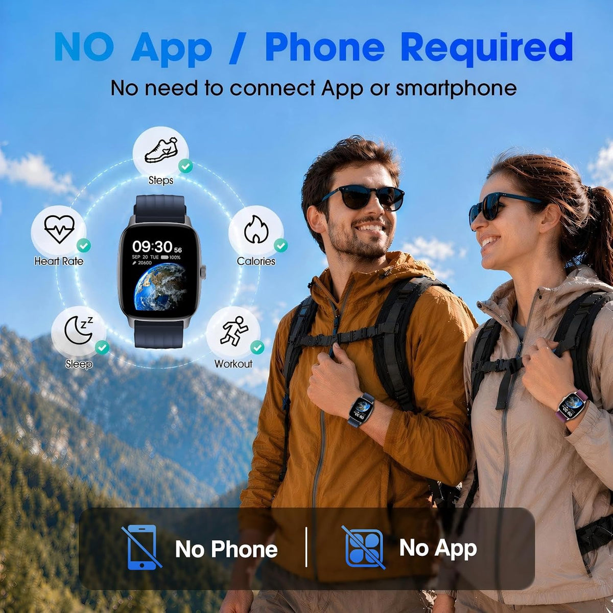 Pedometer Watch Senior Friendly No App No Phone Required, Activity Tracker