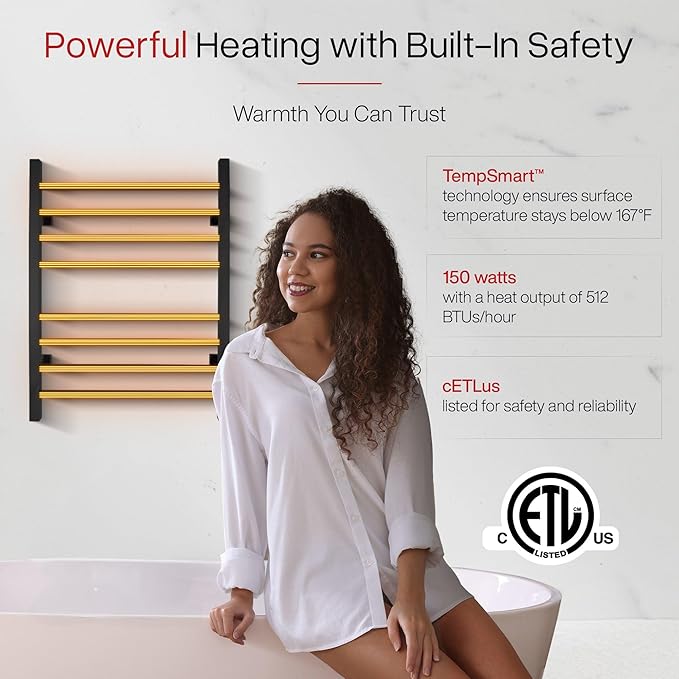 WarmlyYours Heated Towel Rack for Bathroom