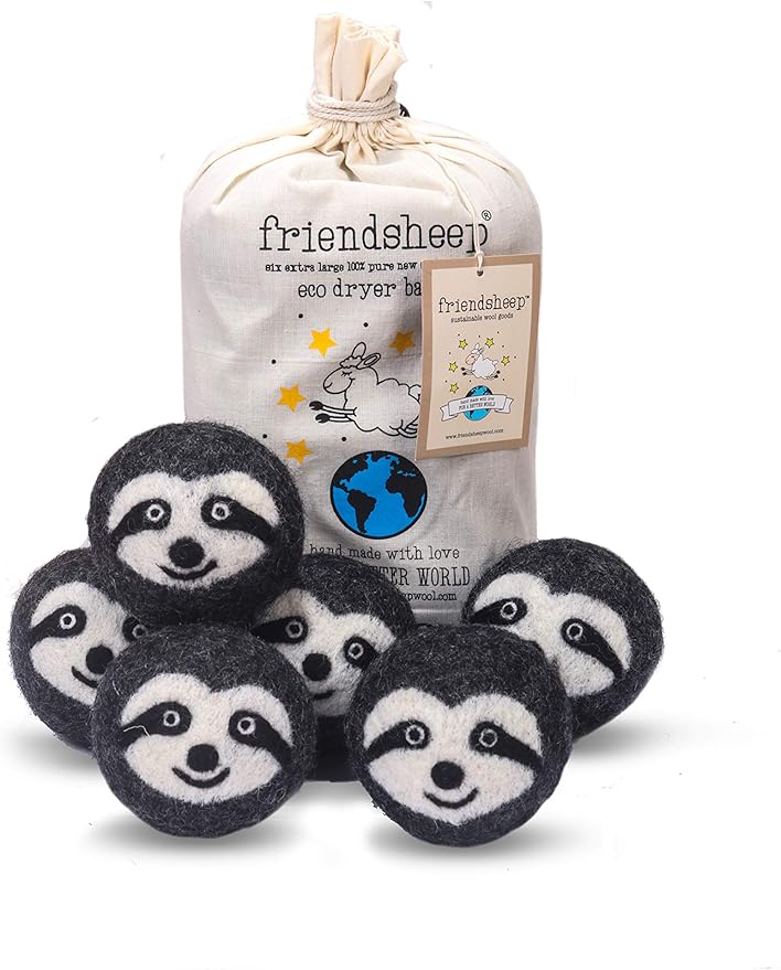 Friendsheep Wool Dryer Balls, Organic Reusable Fabric Softener Alternative (6...