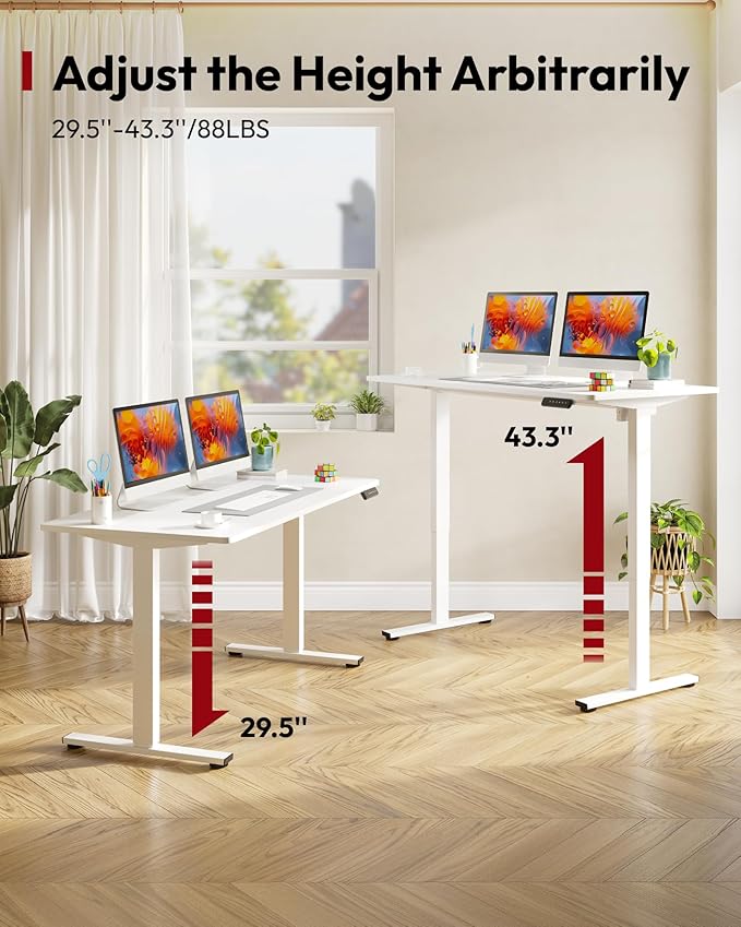 SANODESK Electric Standing Desk 40 x 24 Inches Whole-Piece Desktop Height