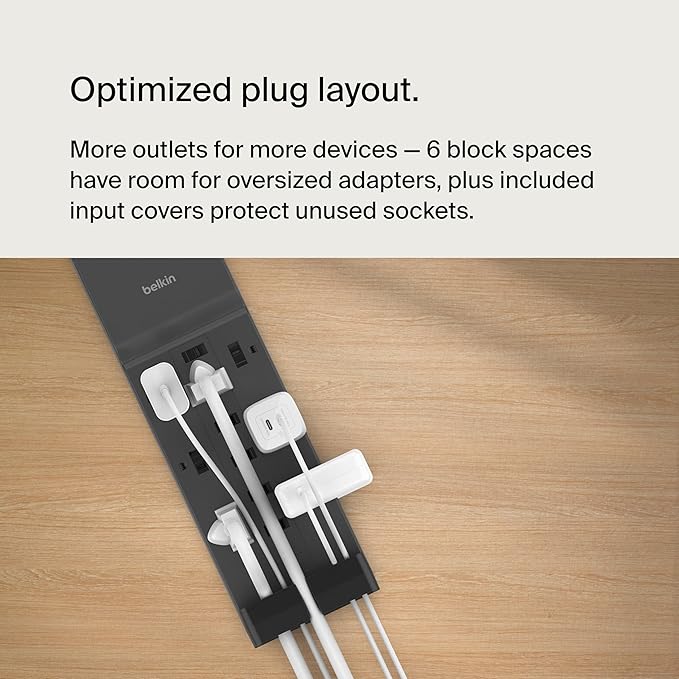 Belkin 12-Outlet Surge Protector Power Strip w/ 12 AC Outlets & 8ft Flat ...