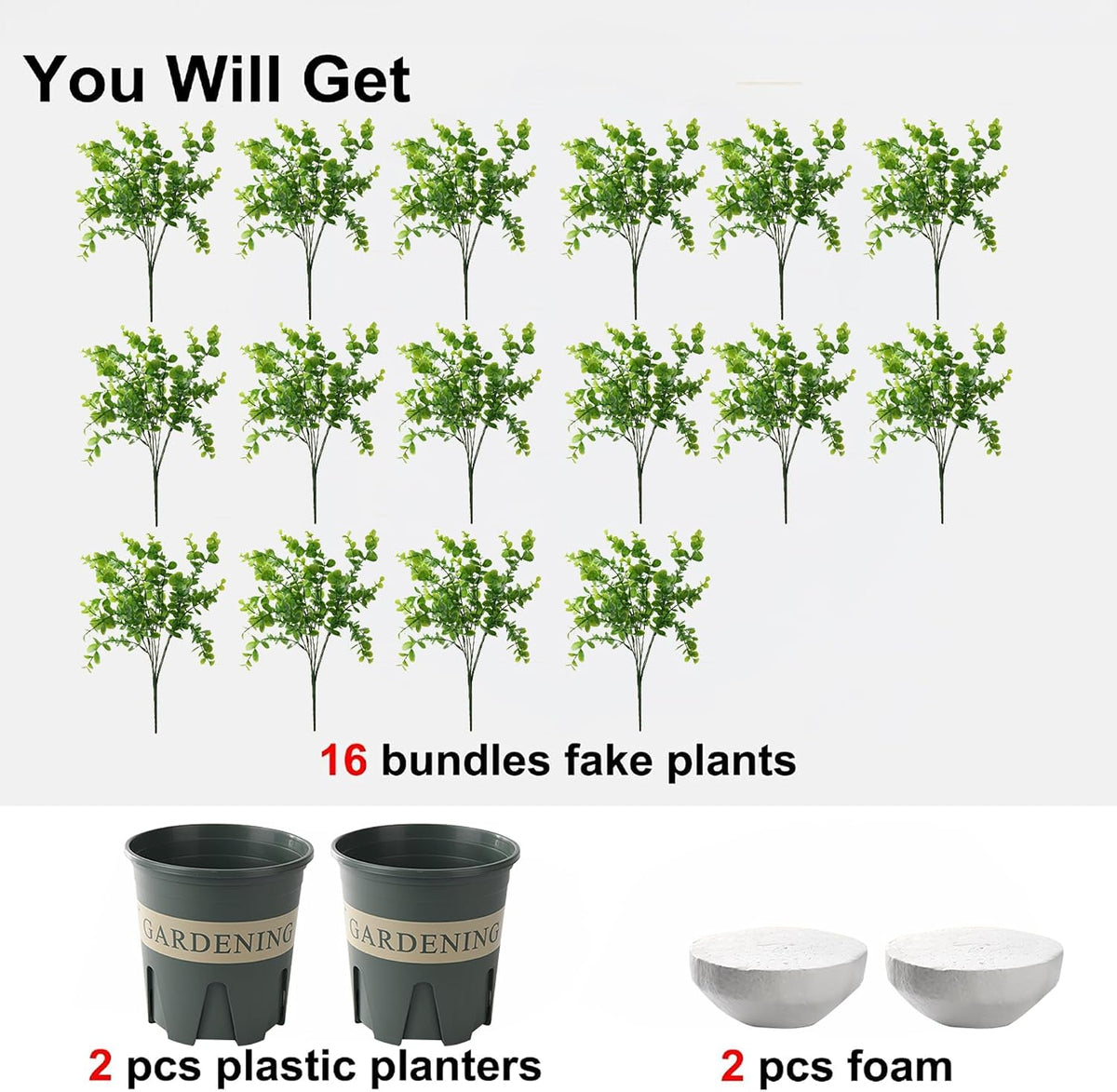 Fake Plants Artificial Boxwood Topiary, 2 Pack Artificial Plants Outdoor with...