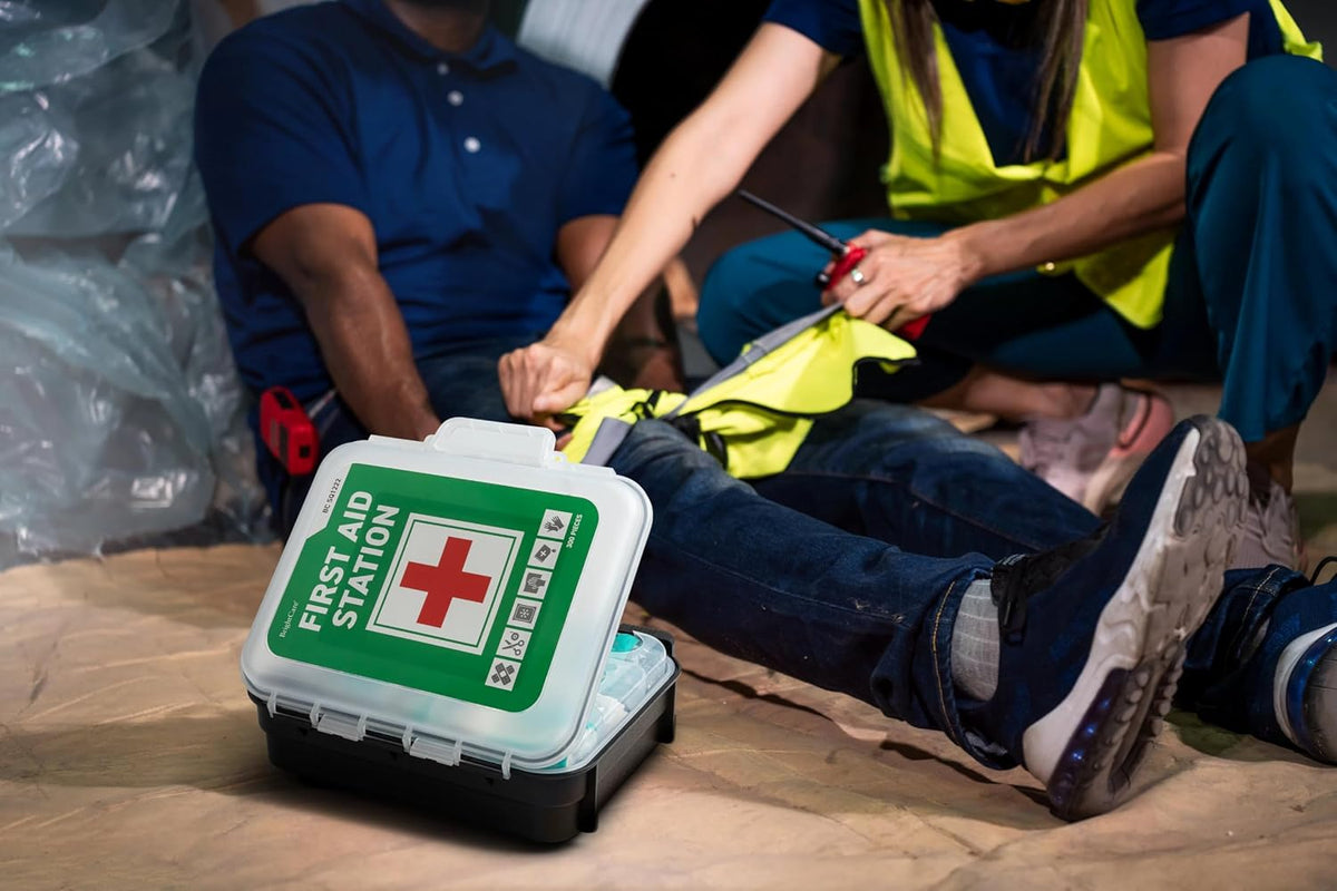 Large First Aid Kit Cabinet, Wall Mountable & Portable, OSHA Compliant