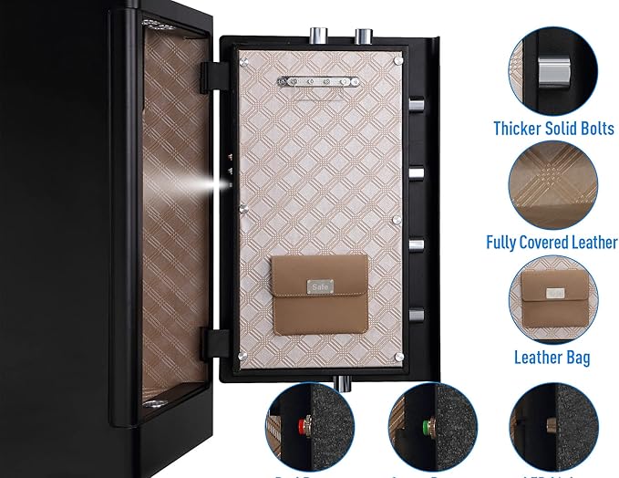 Tenamic Deluxe Biometric Fingerprint Safe Box Smart Touch Screen Fireproof Safe