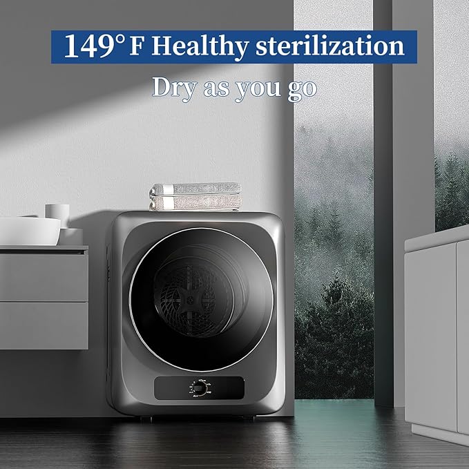 VCJ Portable Clothes Dryer for Apartment, 10lbs Compact Electric Laundry Dryer