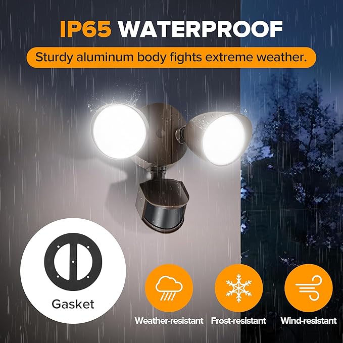 LUTEC 32W 3500 Lumen LED Security Lights Motion Sensor Light Outdoor, 5000K
