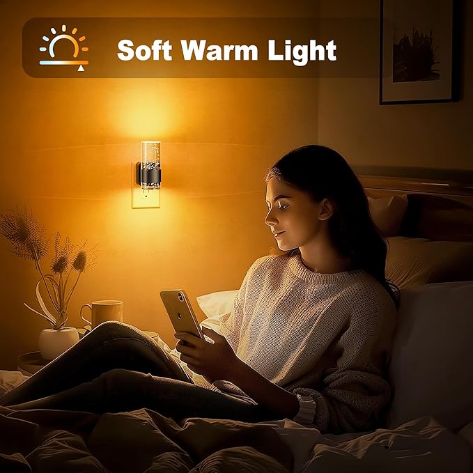 JandCase Night Light, Automatic Night Lights Plug into Wall, 2 Pack Dimmable