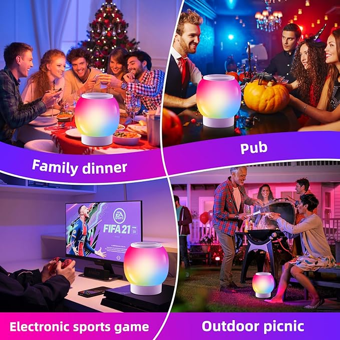 RGB ambient night light, Eye Caring, Stepless Dimming, Touch Night Lamp