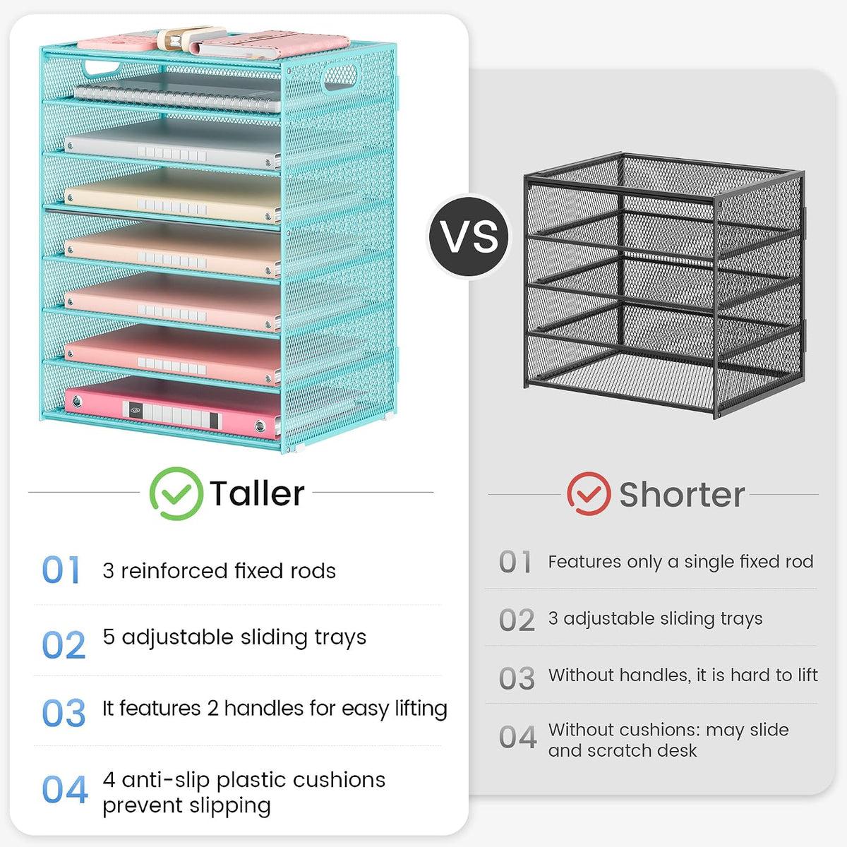 Lavatino 8-Tier Office Desk File Organizer, Letter Tray Paper Organizer with ...