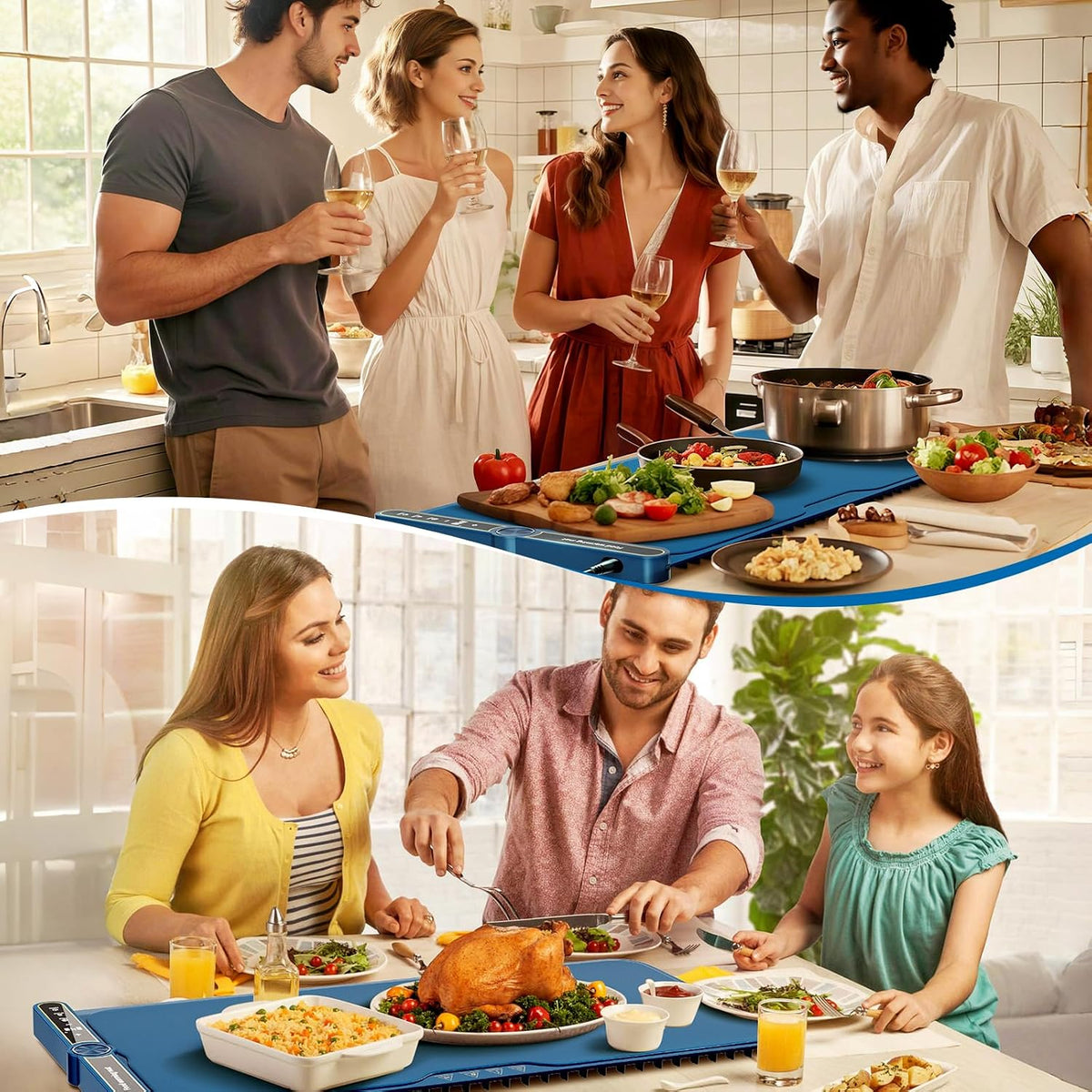 Extra Large Warming Mat for Food, 31.6"x15" Food Warmer for Parties...
