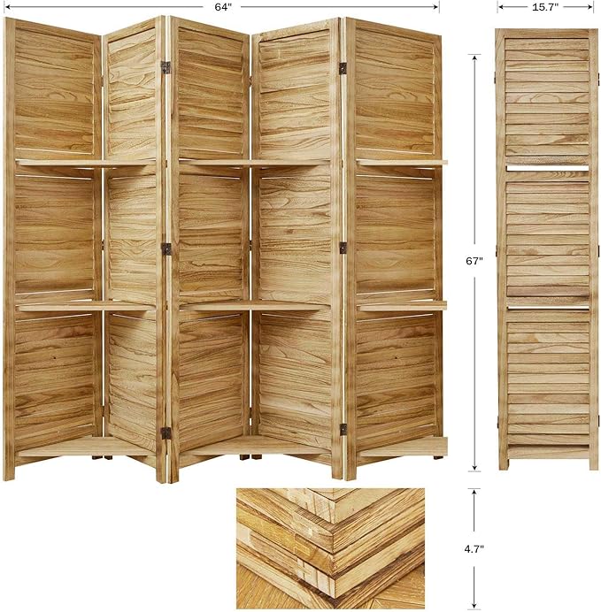 Partition Room Dividers, Folding Wood Privacy Screen