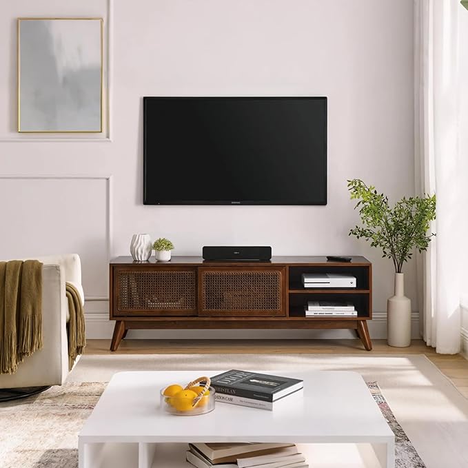 LKTART TV Stand for TVs up to 65'', Mid Century Modern Entertainment ...