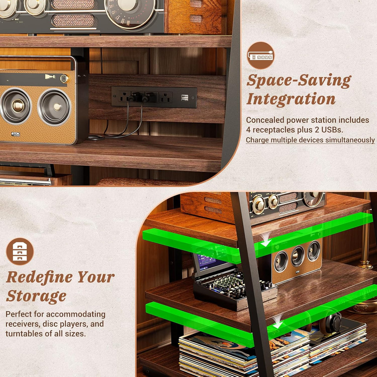 AV Media Stand, Stereo Stands and Racks Small Entertainment Center