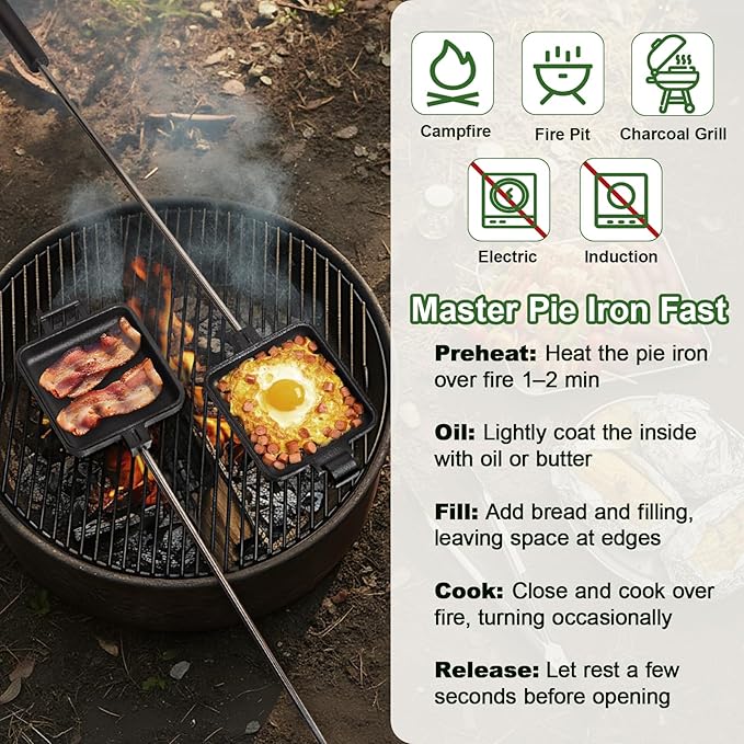 Mountain Pie Maker Cast Iron Set of 2