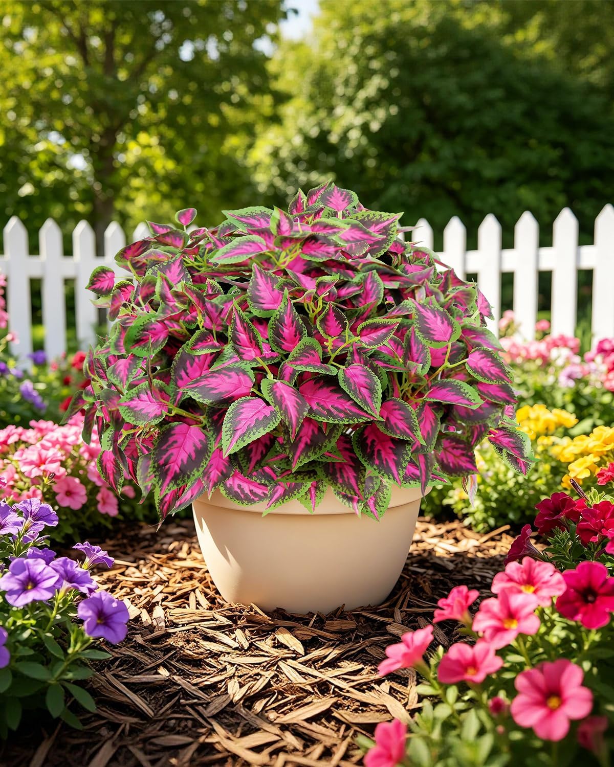 6pc UV Resistant Artificial Outdoor Plants, Faux Coleus Plants.