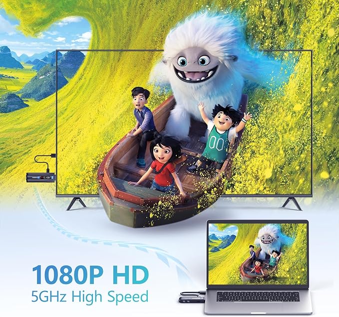 WELUSOPU 2026 Upgraded Wireless HDMI Transmitter and Receiver, HDMI Wireless