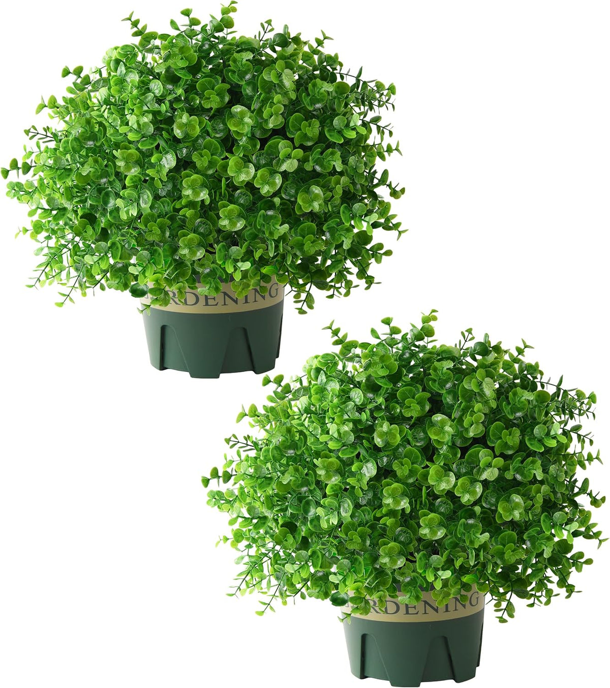 Fake Plants Artificial Boxwood Topiary, 2 Pack Artificial Plants Outdoor with...