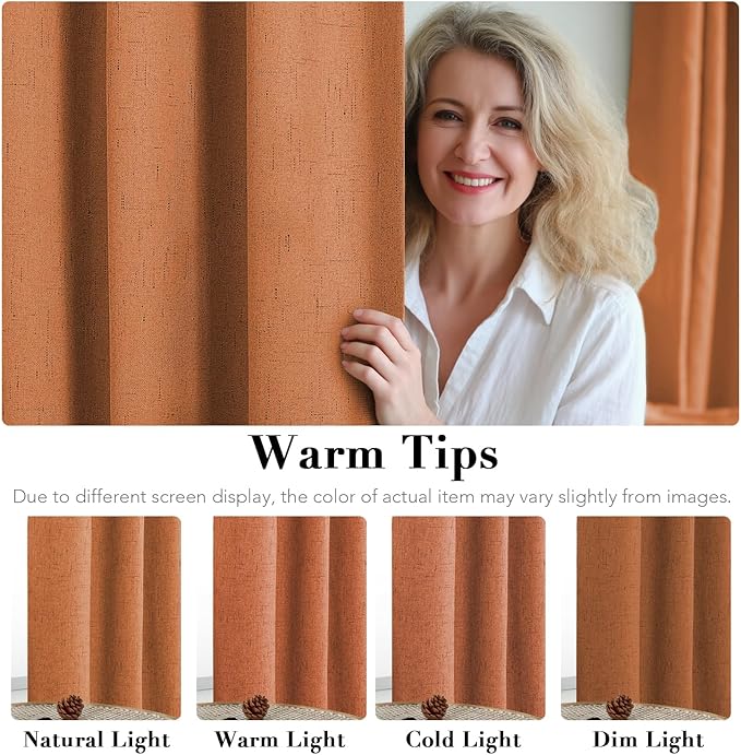 H.VERSAILTEX Linen Blackout Curtains Durable Thick Textured Linen Look 100%