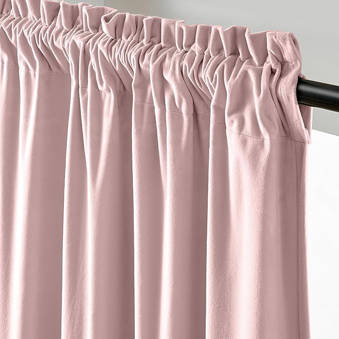Lazzzy Velvet Blackout Curtains Thermal Insulated Room Window Drapes Super Soft