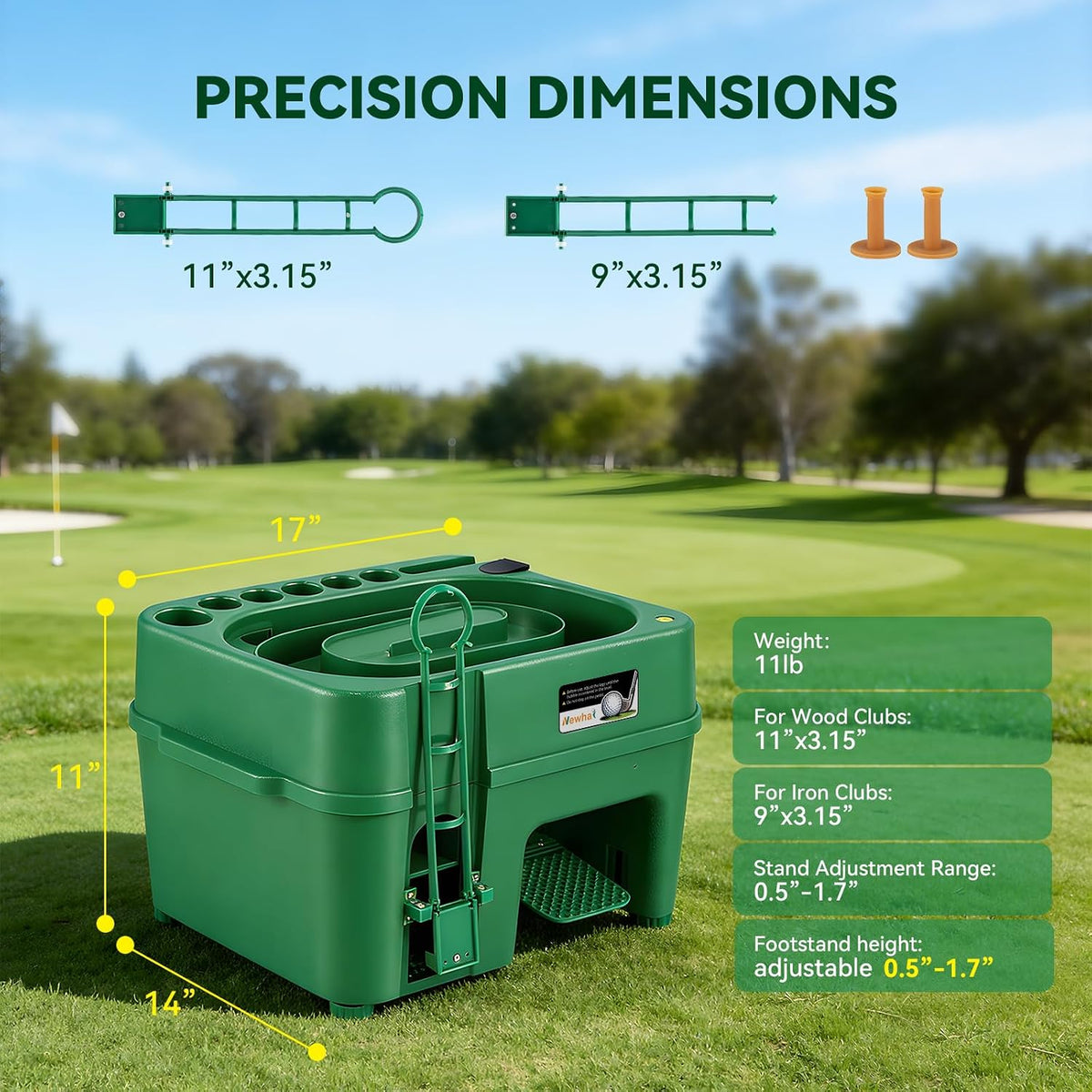 Newhai Upgraded Golf Dispenser, 50-Ball Capacity, 2 Ramps, for Practice