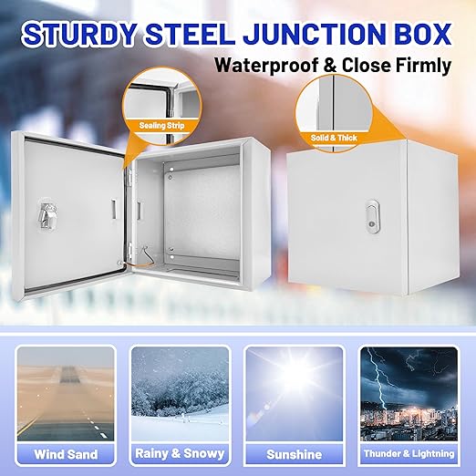 Outdoor Electrical Box 24x 24 x 8''D NEMA 4X Enclosure Steel Box, Wat...