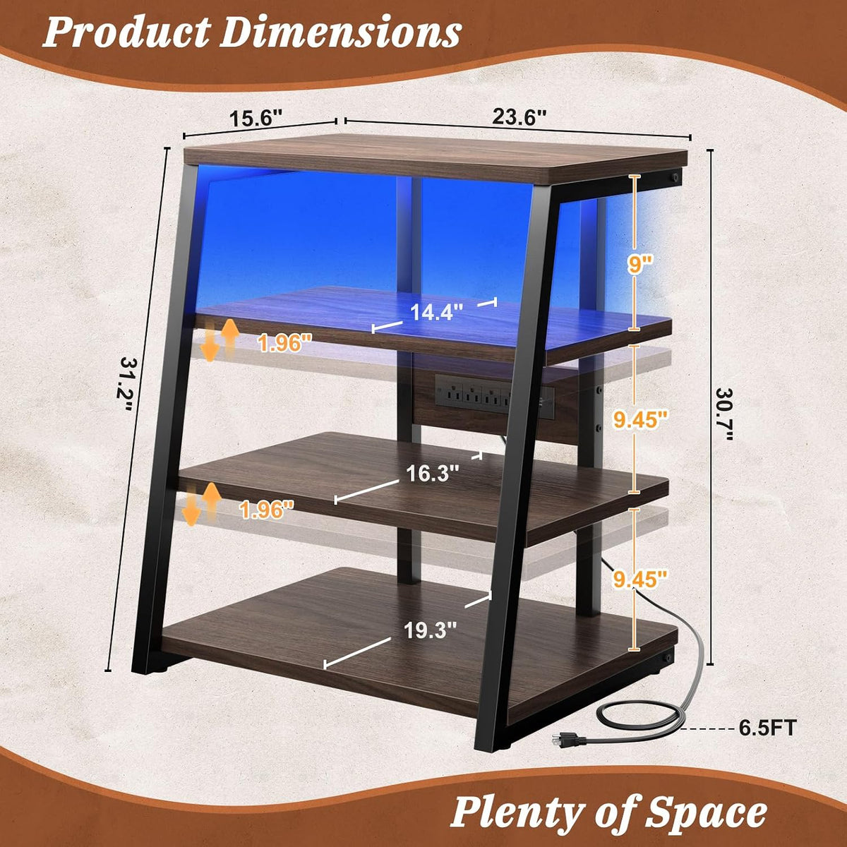 AV Media Stand, Stereo Stands and Racks Small Entertainment Center