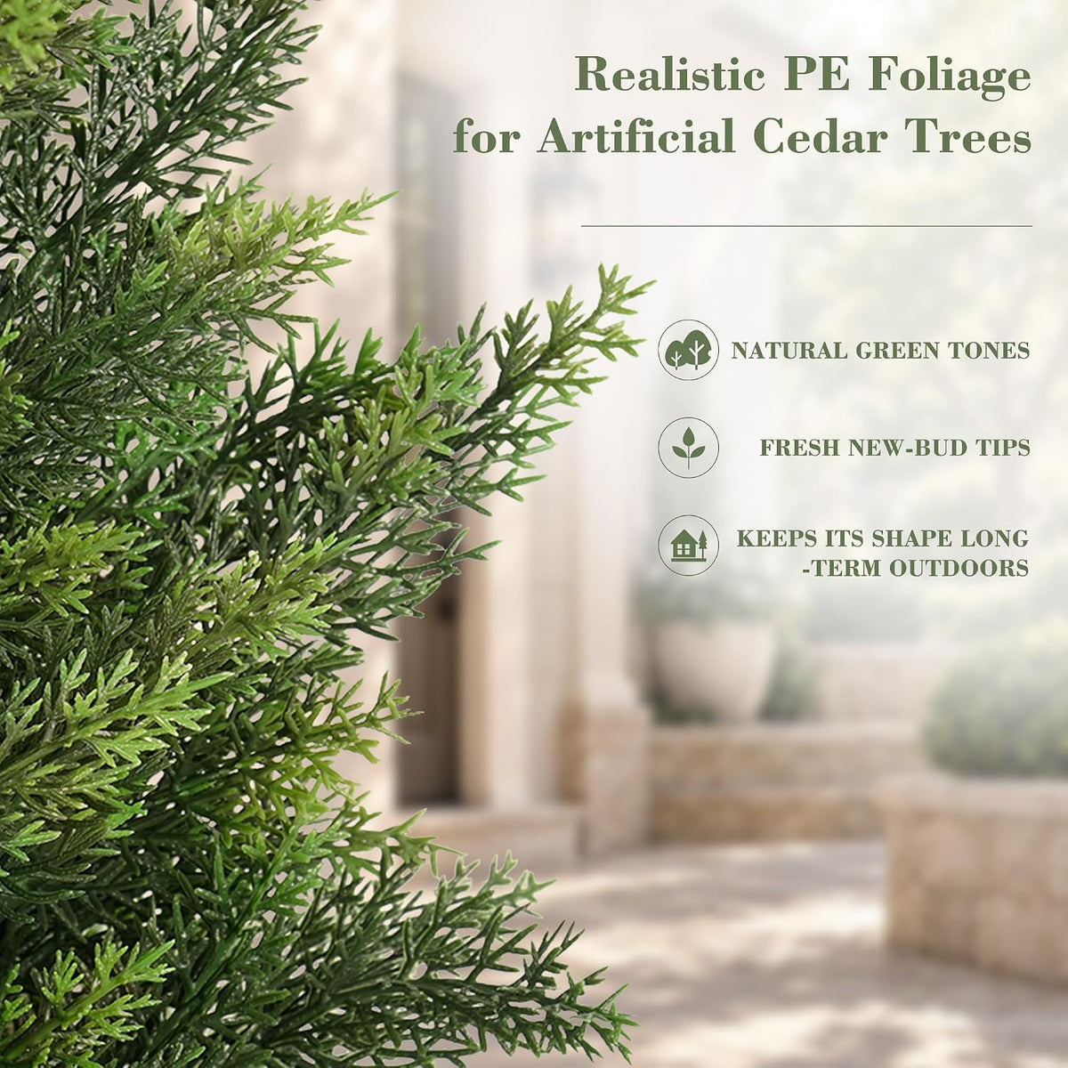 Artificial Topiary Cedar Trees 3FT Tall 2 Sets for Outdoor/Indoor