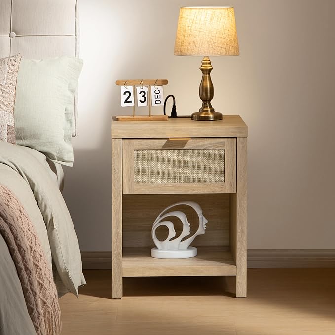 SICOTAS Night Stand with Charging Station