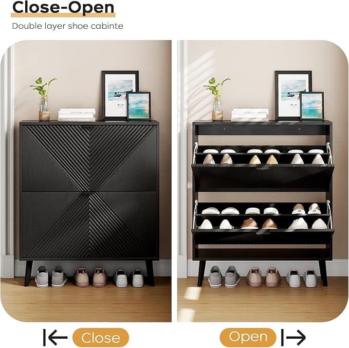 Shoe Cabinet Storage, Farmhouse Freestanding Organizer