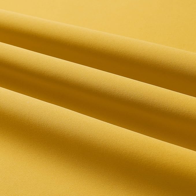 DUALIFE Yellow Curtains 108 Inches Long 2 Panels Blackout Curtain Panels