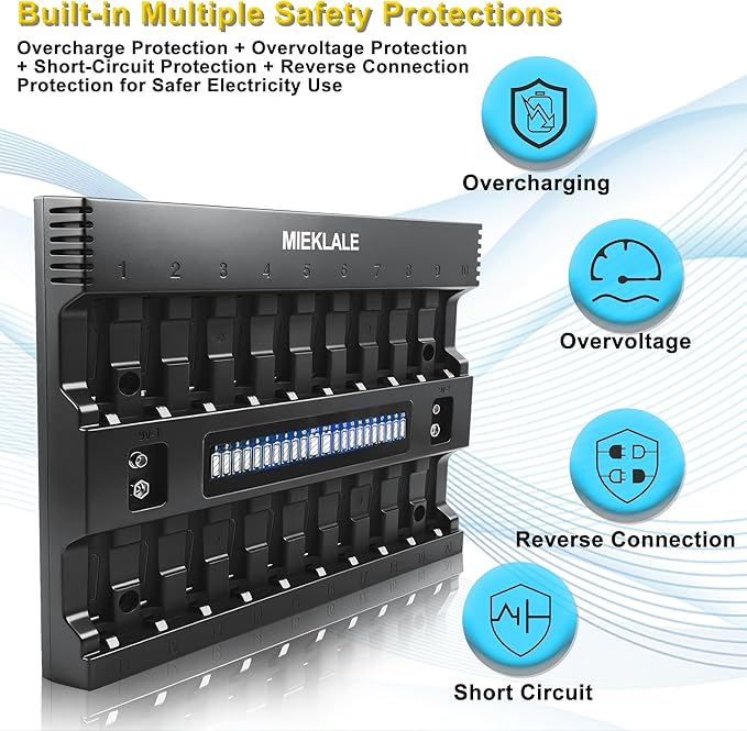 MIEKLALE 20+2 Bay AA AAA Battery Charger