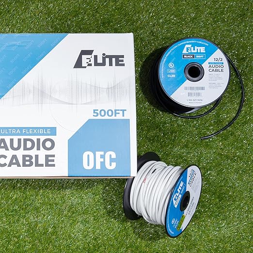 Elite 12/2 Speaker Wire 100ft, UL Listed,