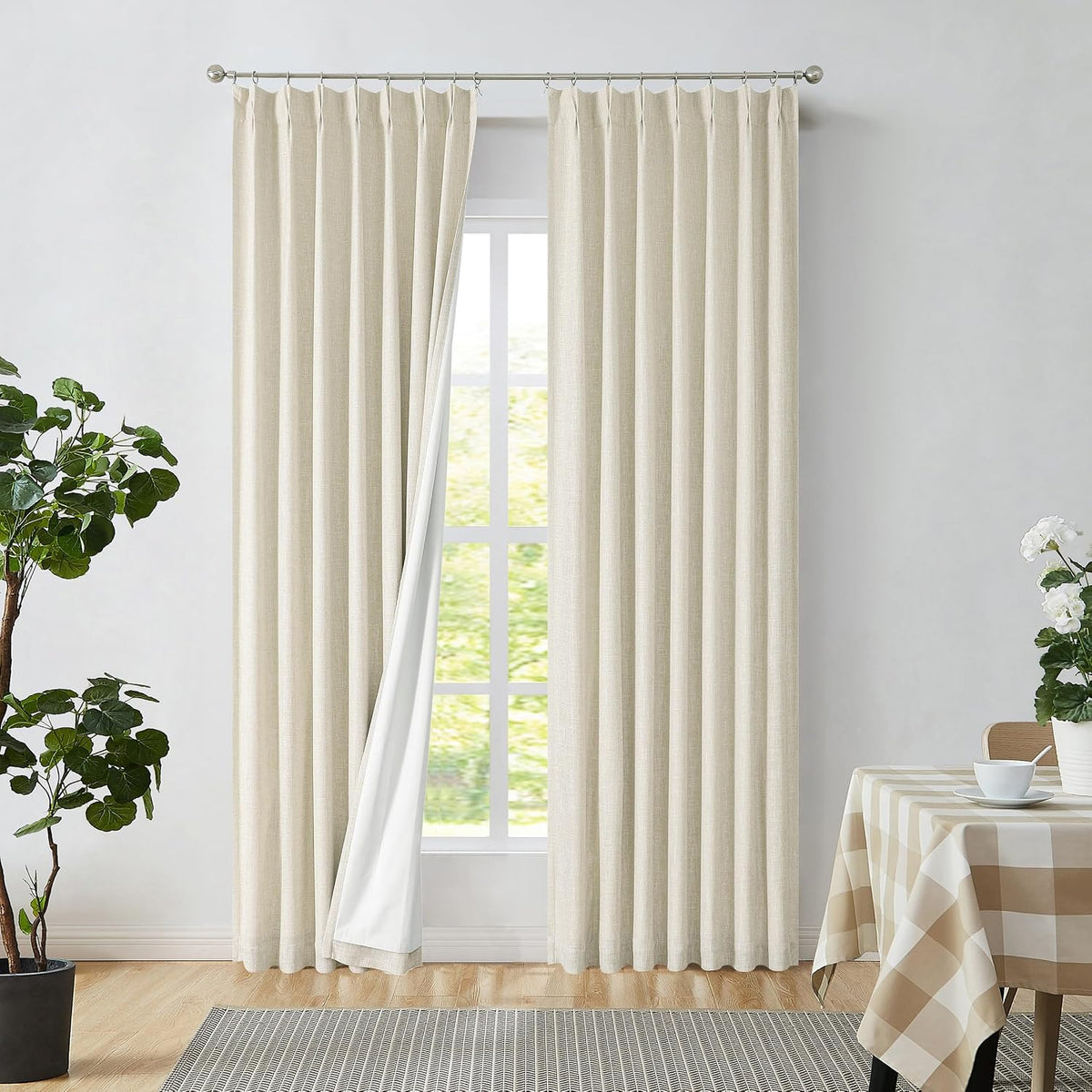 Central Park Sand Pinch Pleat Blackout Curtain Panel with Hooks, 40"x102...