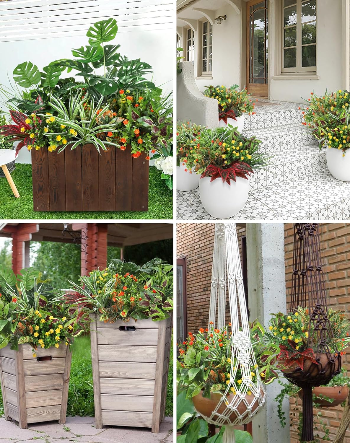 18 Pcs Artificial Plants for Outdoors Fake Greenery Stems