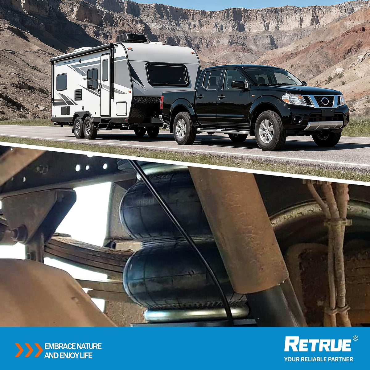 RETRUE Rear Air Bags Suspension Kit for 2005-2020 NISSAN Frontier
