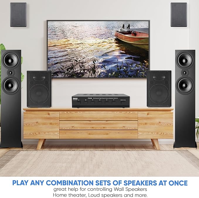 Pyle Home Premium New and Improved 6 Zone Channel Speaker Switch Selector